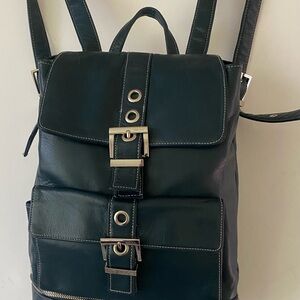 Perlina Blue fine Leather backpack Italy fancy BOHO   new